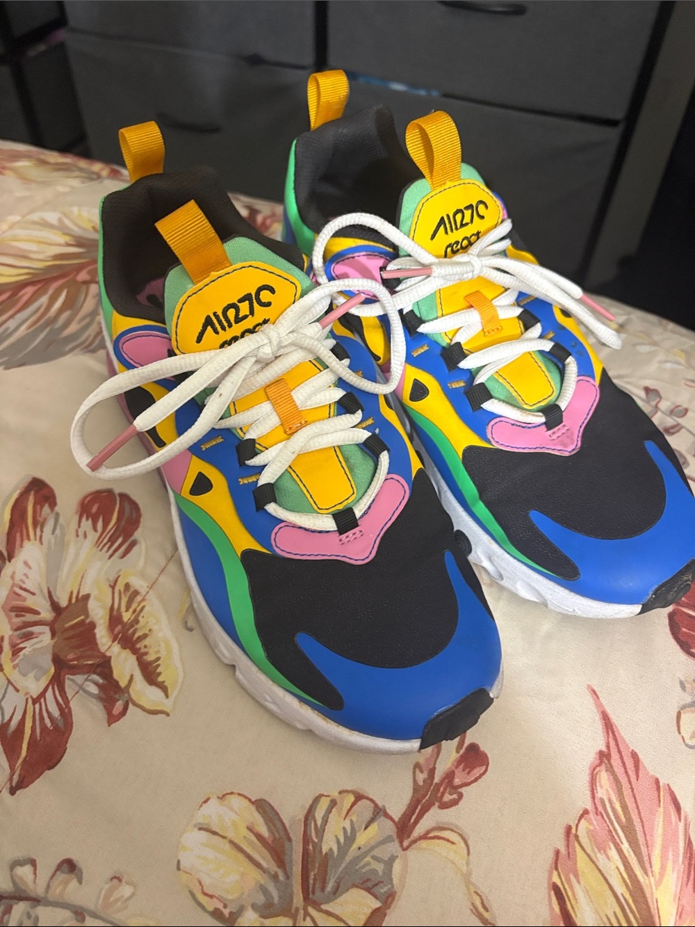Nike Multicolor Air270 React Sneakers - Blue/Yellow/Pink/Green/Black/White